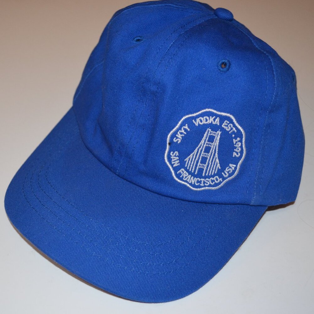 SKYY Blue Shell 100%Cotton Sweatband 100%Polyester Embroidery SKYY VODKA Cap O/S